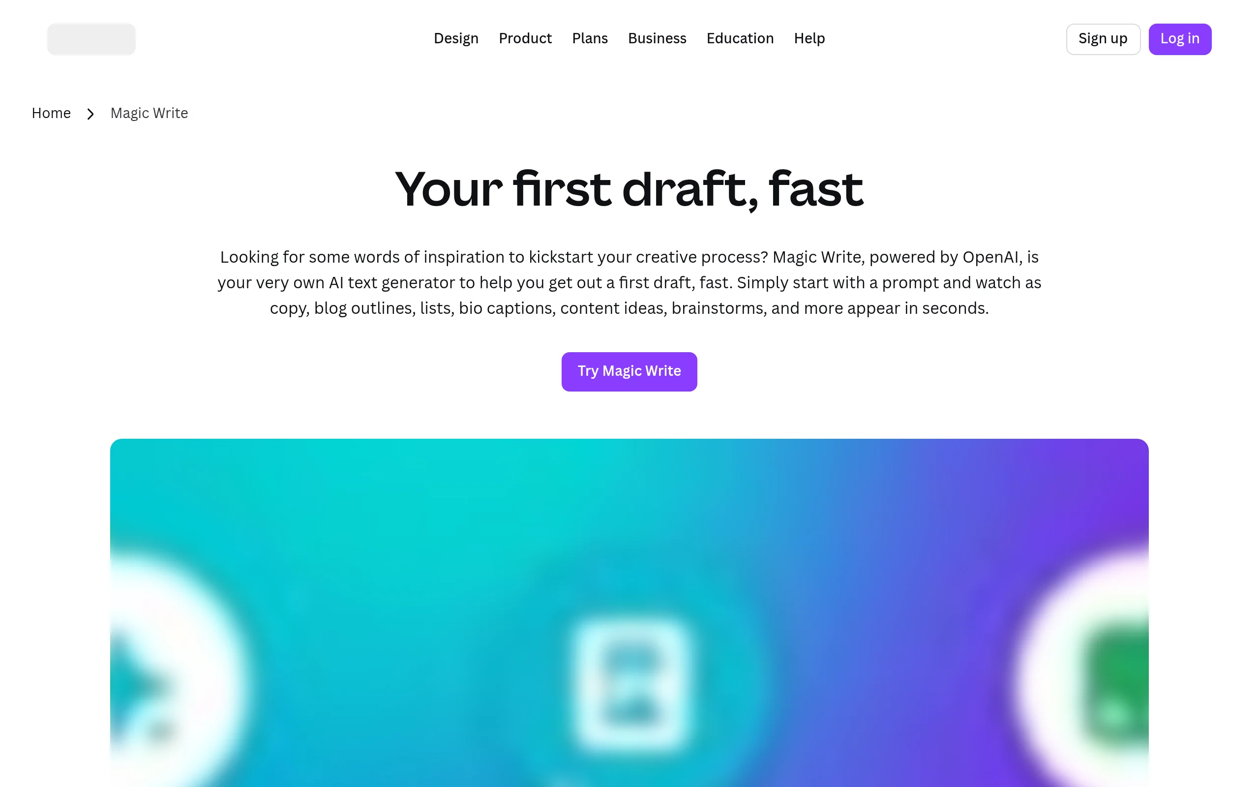 Canva Magic Write preview